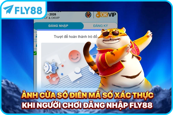 Ảnh cửa sổ điền mã số xác thực khi người chơi đăng nhập FLY88