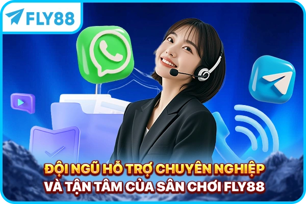 Đội ngũ hỗ trợ chuyên nghiệp và tận tâm của sân chơi FLY88