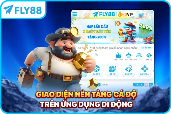 Giao diện nền tảng cá độ trên ứng dụng di động