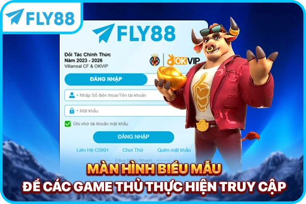 Màn hình biểu mẫu để các game thủ thực hiện truy cập